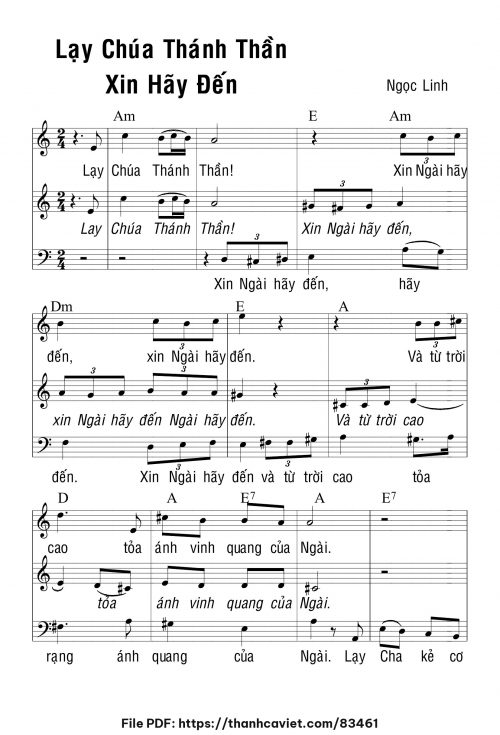 Lạy Chúa Thánh Thần Xin Ngự Đến - Ngọc Linh - trang 1