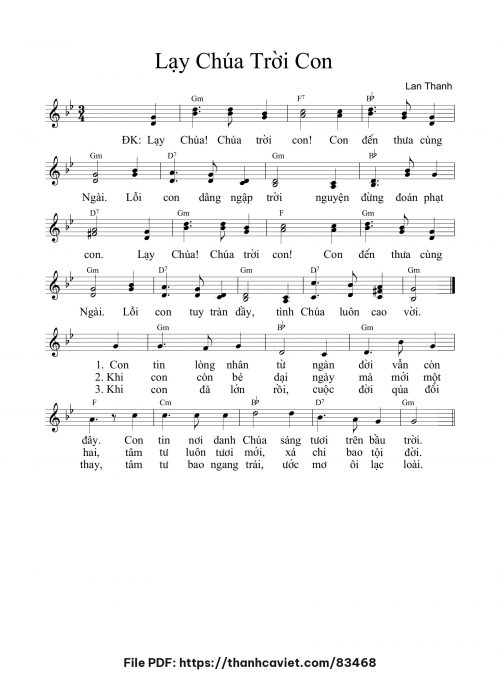 Lạy Chúa Trời con - Lan Thanh - trang 1