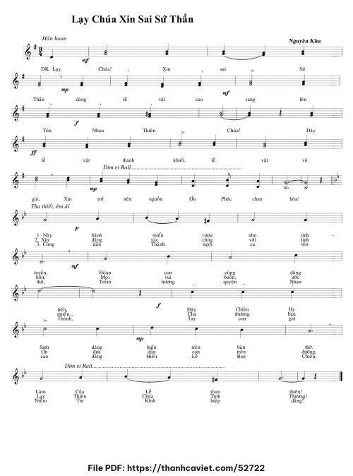 Lạy Chúa xin sai Sứ thần - Nguyên Kha - trang 1