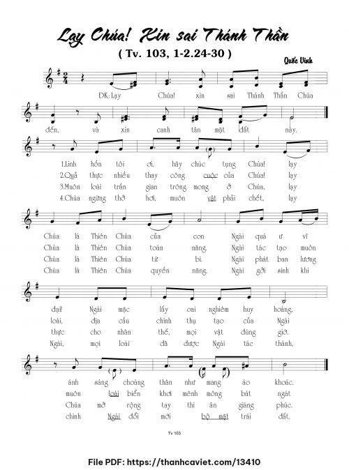 Lạy Chúa! Xin sai Thánh Thần - Quốc Vinh - trang 1