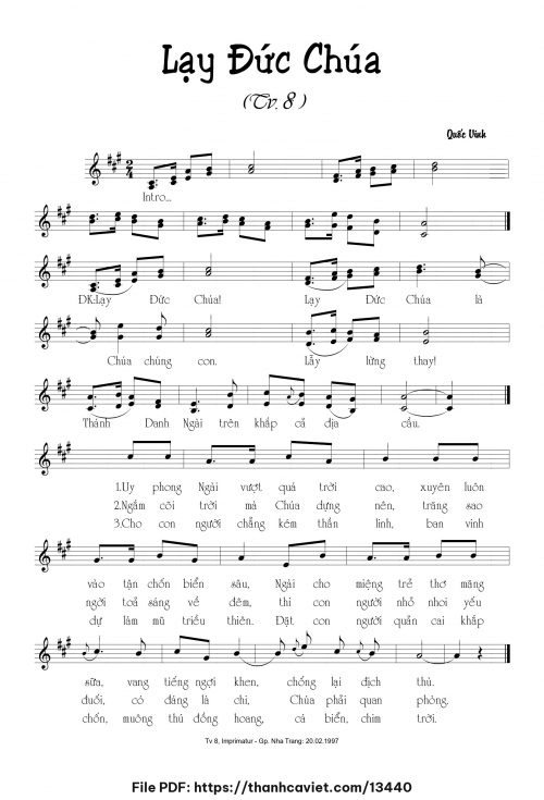 Lạy Đức Chúa - Quốc Vinh - trang 1
