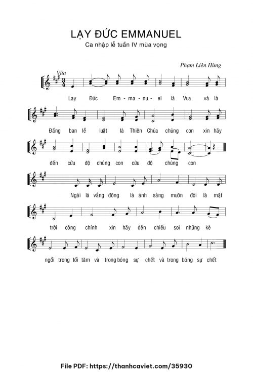 Lạy Đức Emmanuel - Lm. Phạm Liên Hùng - trang 1