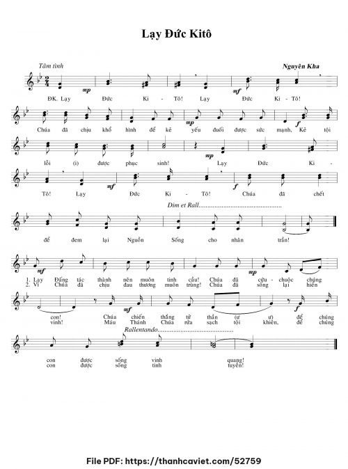 Lạy Đức Kitô - Nguyên Kha - trang 1