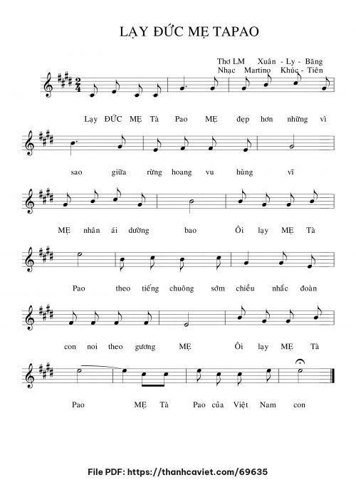 Lạy Đức Mẹ Tàpao - Martino Khúc Tiên - trang 1