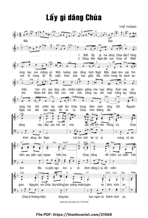 Lấy gì dâng Chúa - Thế Thông - trang 1