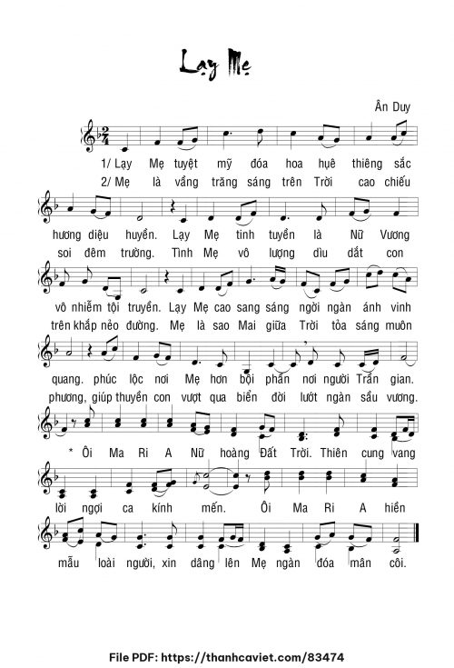 Lạy Mẹ - Ân Duy - trang 1