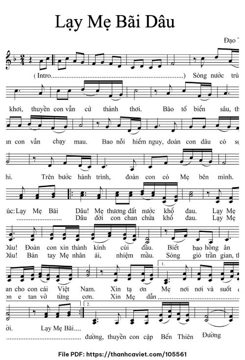 Lạy Mẹ Bãi Dâu - Đạo Tử - trang 1