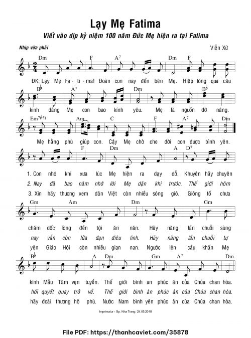 Lạy Mẹ Fatima - Viễn Xứ - trang 1