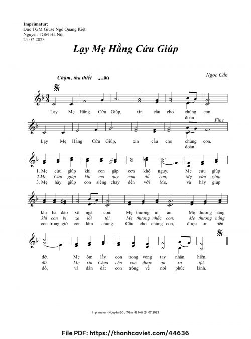 Lạy Mẹ Hằng Cứu Giúp - Ngọc Cẩn - trang 1
