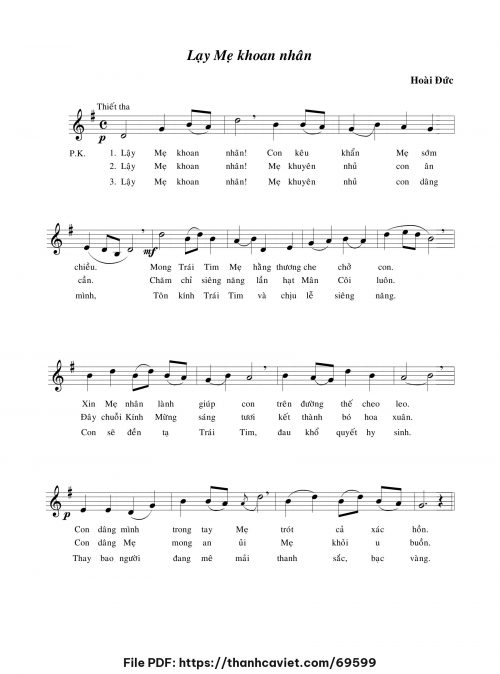 Lạy Mẹ khoan nhân - Lm. Hoài Đức - trang 1