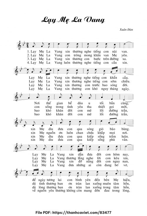 Lạy Mẹ La Vang - Xuân Đàn - trang 1