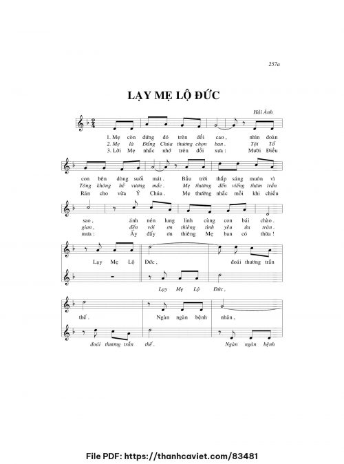 Lạy Mẹ Lộ Đức - Hải Ánh - trang 1