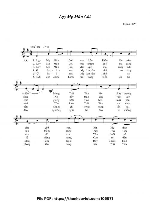 Lạy Mẹ Mân Côi - Lm. Hoài Đức - trang 1