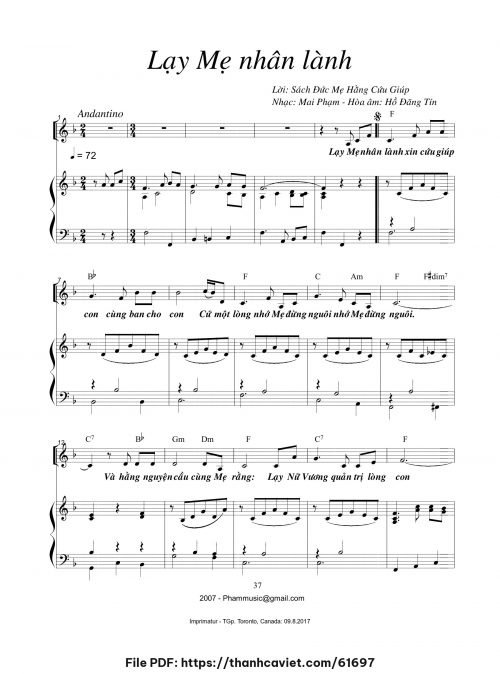 Lạy Mẹ Nhân Lành - Mai Phạm - trang 1