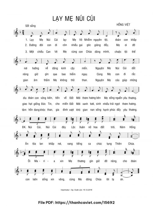 Lạy Mẹ Núi Cúi - Hồng Việt - trang 1