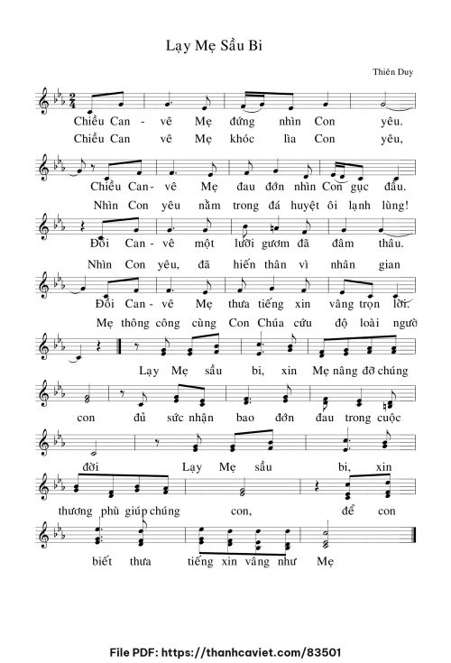 Lạy Mẹ sầu bi - Thiên Duy - trang 1