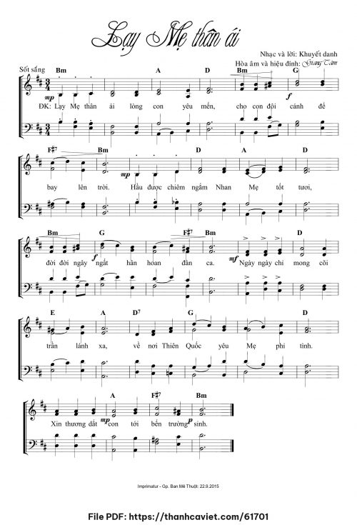 Lạy Mẹ thân ái - Lm. Giang Tâm - trang 1