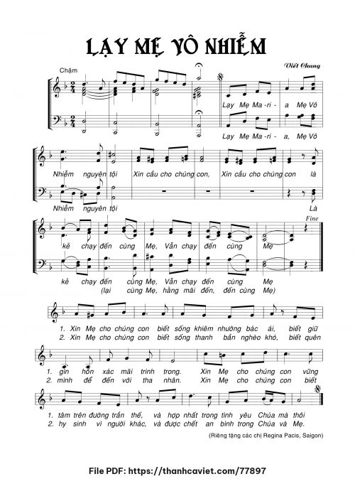 Lạy Mẹ Vô Nhiễm - Viết Chung - trang 1