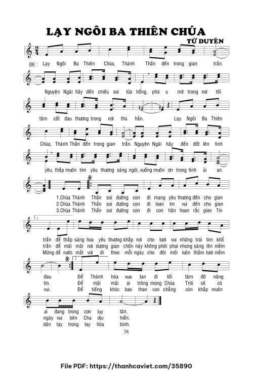 Lạy Ngôi Ba Thiên Chúa - Lm. Từ Duyên - trang 1