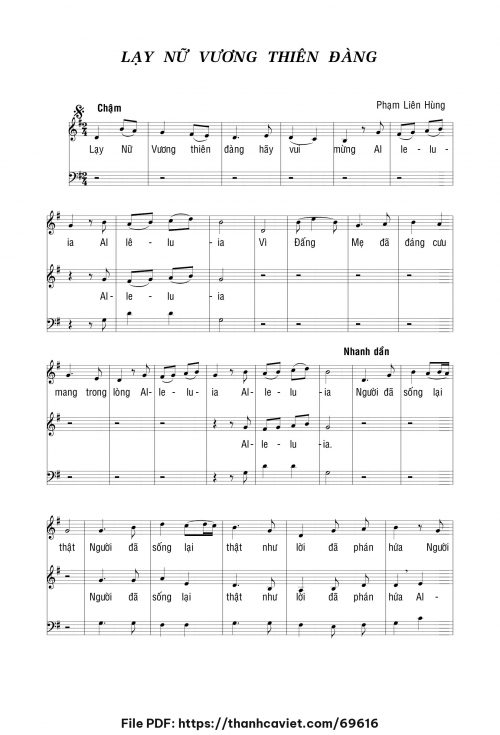 Lạy Nữ Vương Thiên Đàng - Lm. Phạm Liên Hùng - trang 1