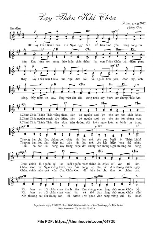 Lạy Thần Khí Chúa - Lm. Giang Tâm - trang 1