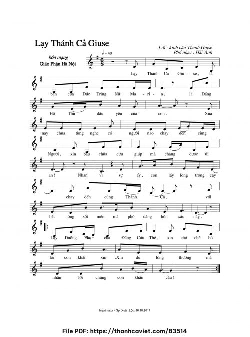 Lạy Thánh Cả Giuse - Hải Ánh - trang 1