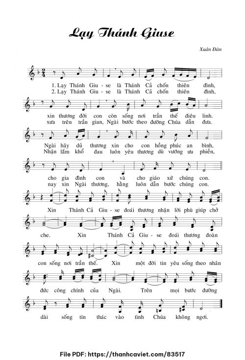 Lạy Thánh Giuse - Xuân Đàn - trang 1