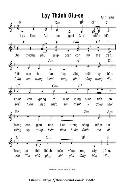 Lạy Thánh Giuse - Anh Tuấn - trang 1