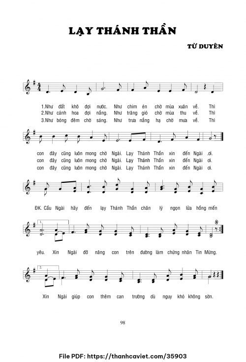 Lạy Thánh Thần - Lm. Từ Duyên - trang 1