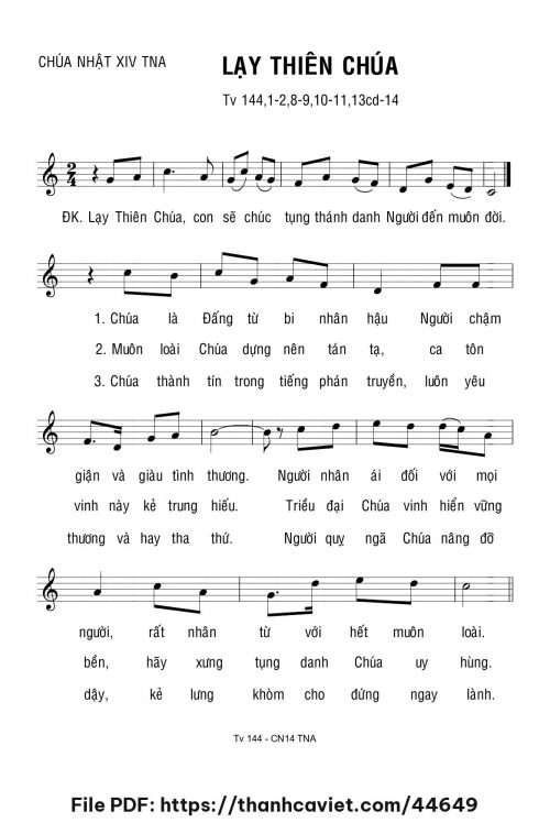 Lạy Thiên Chúa - Lm. Bạch Vân - trang 1