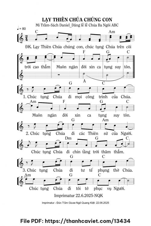 Lạy Thiên Chúa chúng con - Lm. Mi Trầm - trang 1