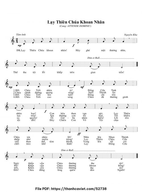 Lạy Thiên Chúa khoan nhân - Nguyên Kha - trang 1