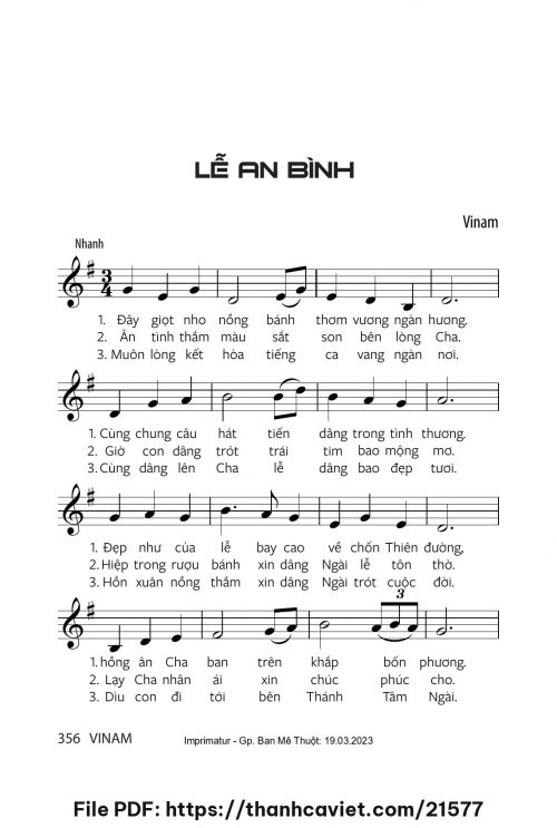 Lễ an bình - Vinam - trang 1