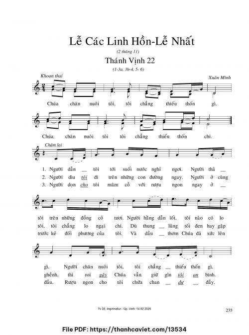 Lễ Các Linh Hồn – Lễ Nhất - Xuân Minh - trang 1