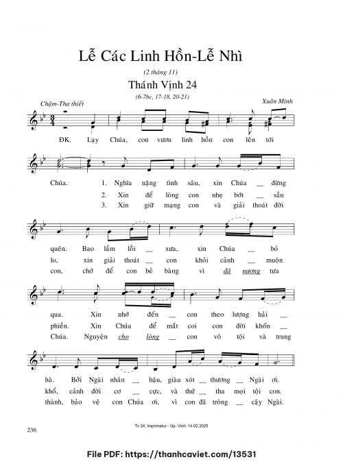 Lễ Các Linh Hồn – Lễ Nhì - Xuân Minh - trang 1