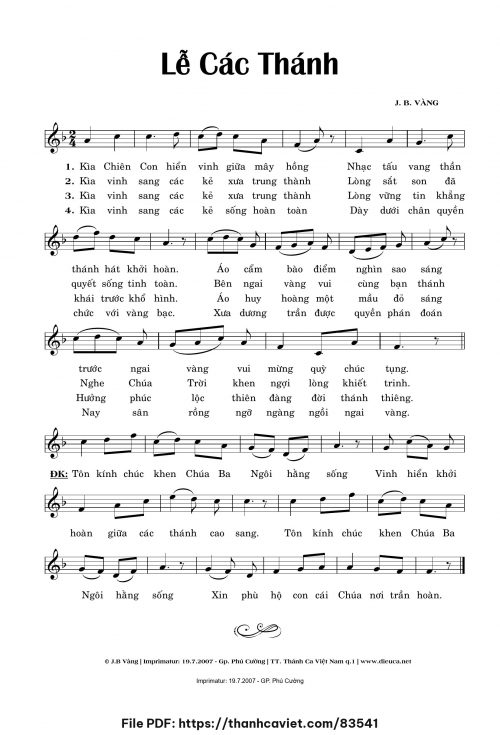Lễ Các Thánh - Nhạc sỹ khác - trang 1