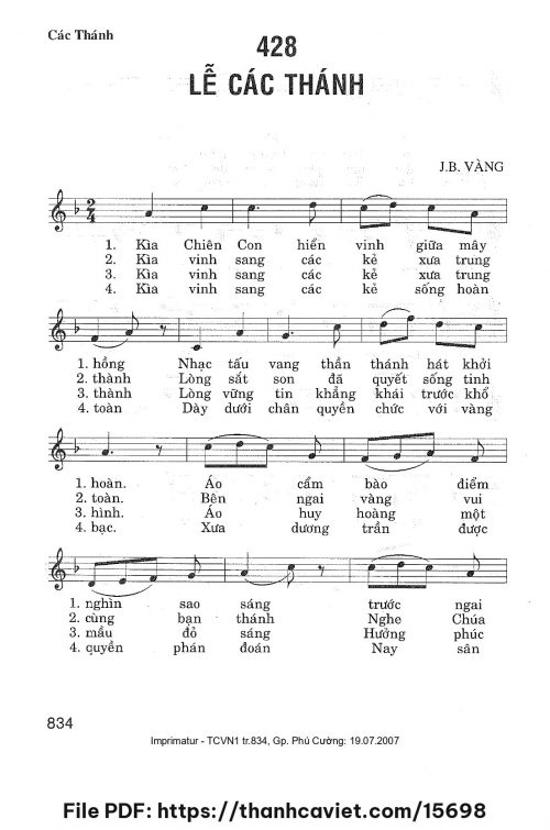 Lễ Các Thánh - J.B. Vàng - trang 1