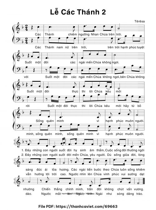 Lễ Các Thánh 2 - Sr. Têrêsa - trang 1