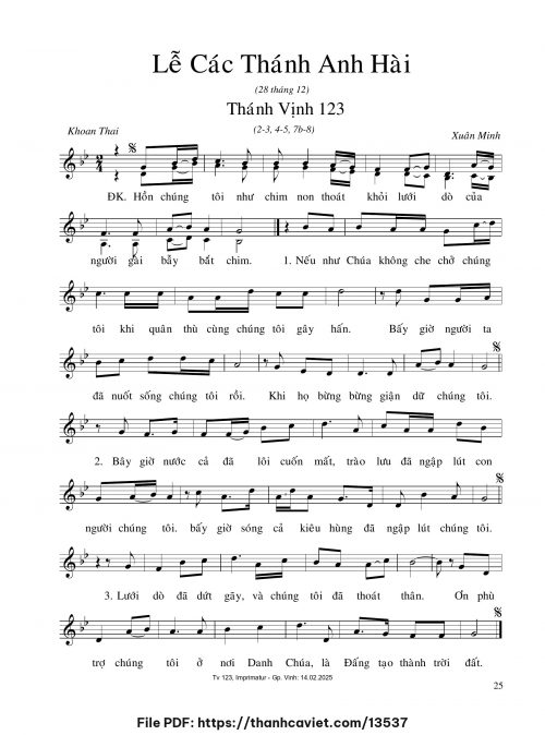 Lễ Các Thánh Anh Hài - Xuân Minh - trang 1