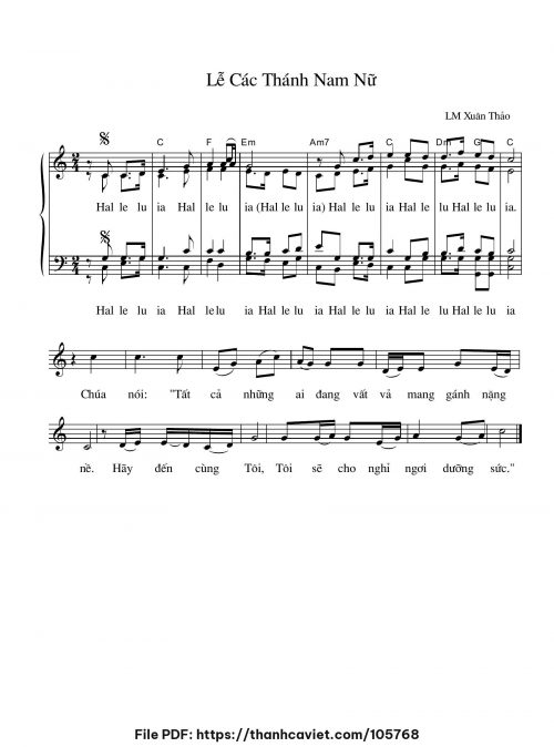 Lễ Các Thánh Nam Nữ - Lm. Xuân Thảo - trang 1