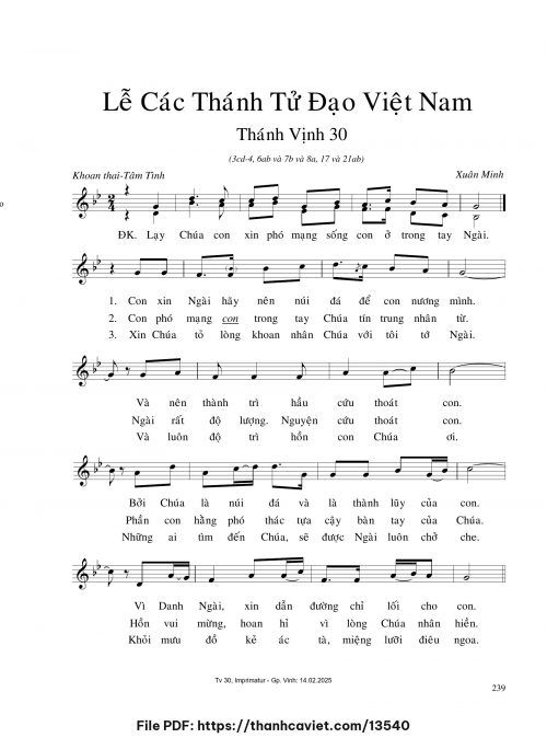 Lễ Các Thánh Tử Đạo Việt Nam [2 bè] - Xuân Minh - trang 1