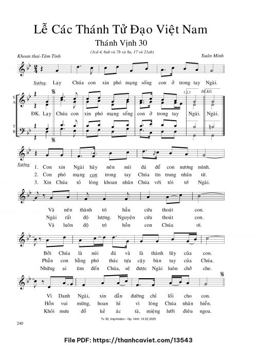Lễ Các Thánh Tử Đạo Việt Nam [4 bè] - Xuân Minh - trang 1
