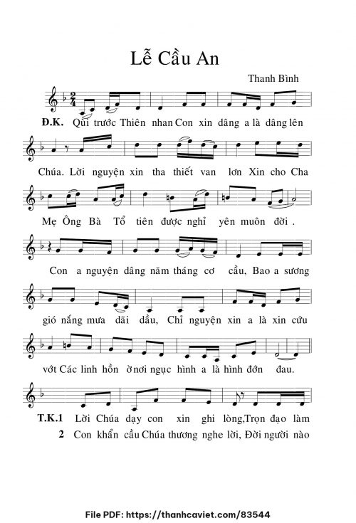 Lễ cầu an - Lm. Thanh Bình - trang 1