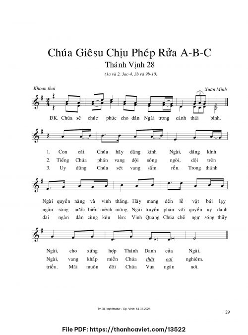 Lễ Chúa Giêsu chịu phép rửa ABC - Xuân Minh - trang 1