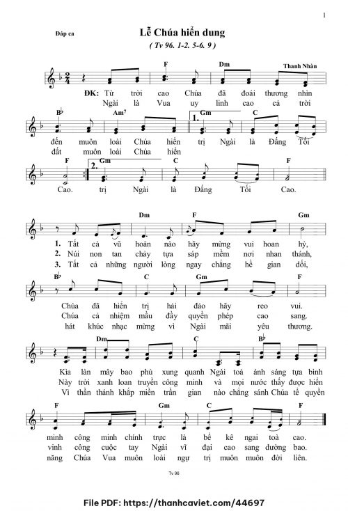 Lễ Chúa Hiển dung - Thanh Nhàn - trang 1
