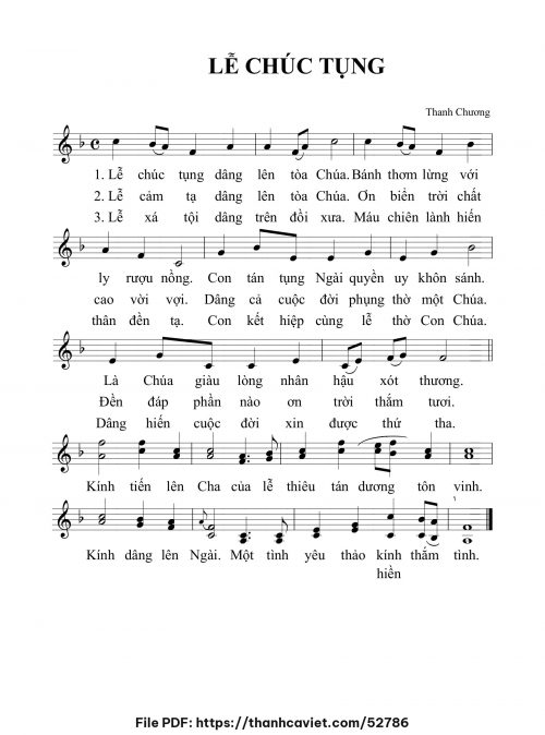 Lễ chúc tụng - Thanh Chương - trang 1