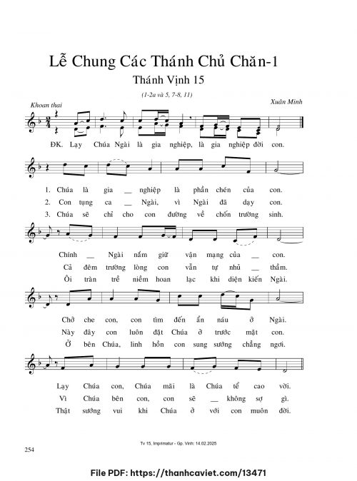 Lễ chung các Thánh Chủ Chăn [1] - Xuân Minh - trang 1