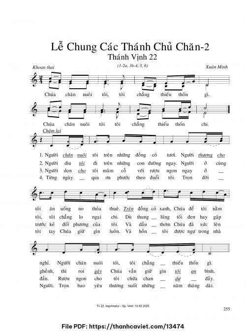 Lễ chung các Thánh Chủ Chăn [2] - Xuân Minh - trang 1