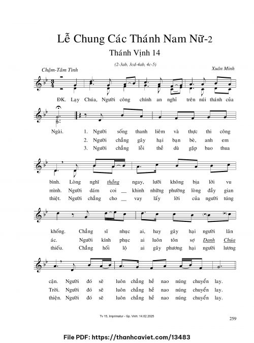 Lễ chung các Thánh Nam Nữ 2 - Xuân Minh - trang 1