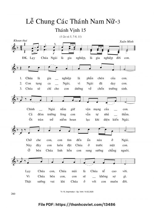 Lễ chung các Thánh Nam Nữ 3 - Xuân Minh - trang 1